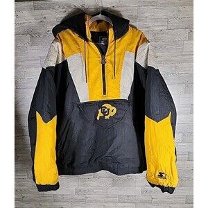 VINTAGE Starter Colorado Buffaloes Puffer Jacket Size XL Black Football NCAA 90s